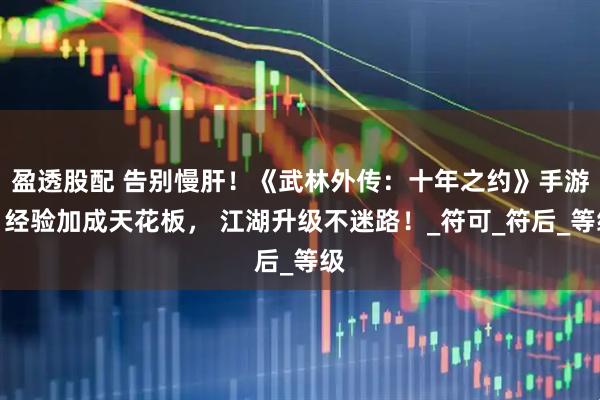 盈透股配 告别慢肝！《武林外传：十年之约》手游，经验加成天花板， 江湖升级不迷路！_符可_符后_等级