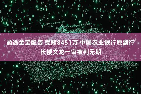 盈途金宝配资 受贿8451万 中国农业银行原副行长楼文龙一审被判无期
