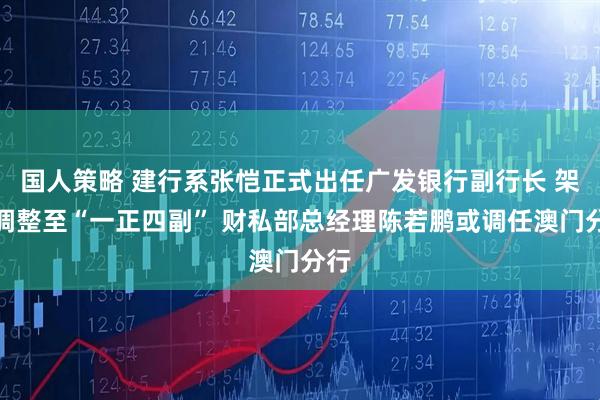 国人策略 建行系张恺正式出任广发银行副行长 架构调整至“一正四副” 财私部总经理陈若鹏或调任澳门分行